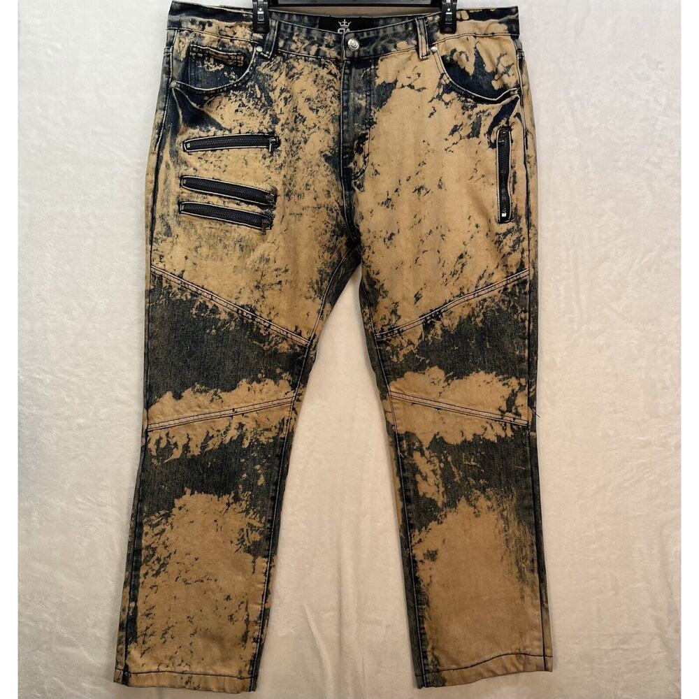 Red Ape Distressed Jeans Men’s Sz 40 Splatter‎ Acid Wash Streetwear Urban Grunge